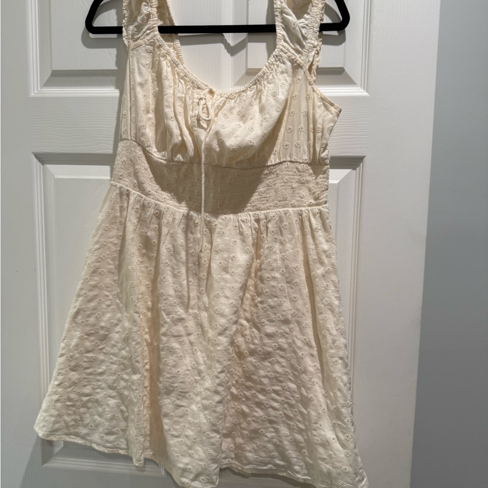 Old Navy Ivory Textured Off the Shoulder Mini Dress
